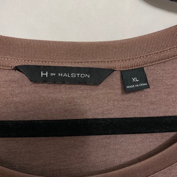 H by Halston Modal Blend Long Sleeve Tunic Womens Sz XL Brown Stretch Minimalist - Picture 3 of 5